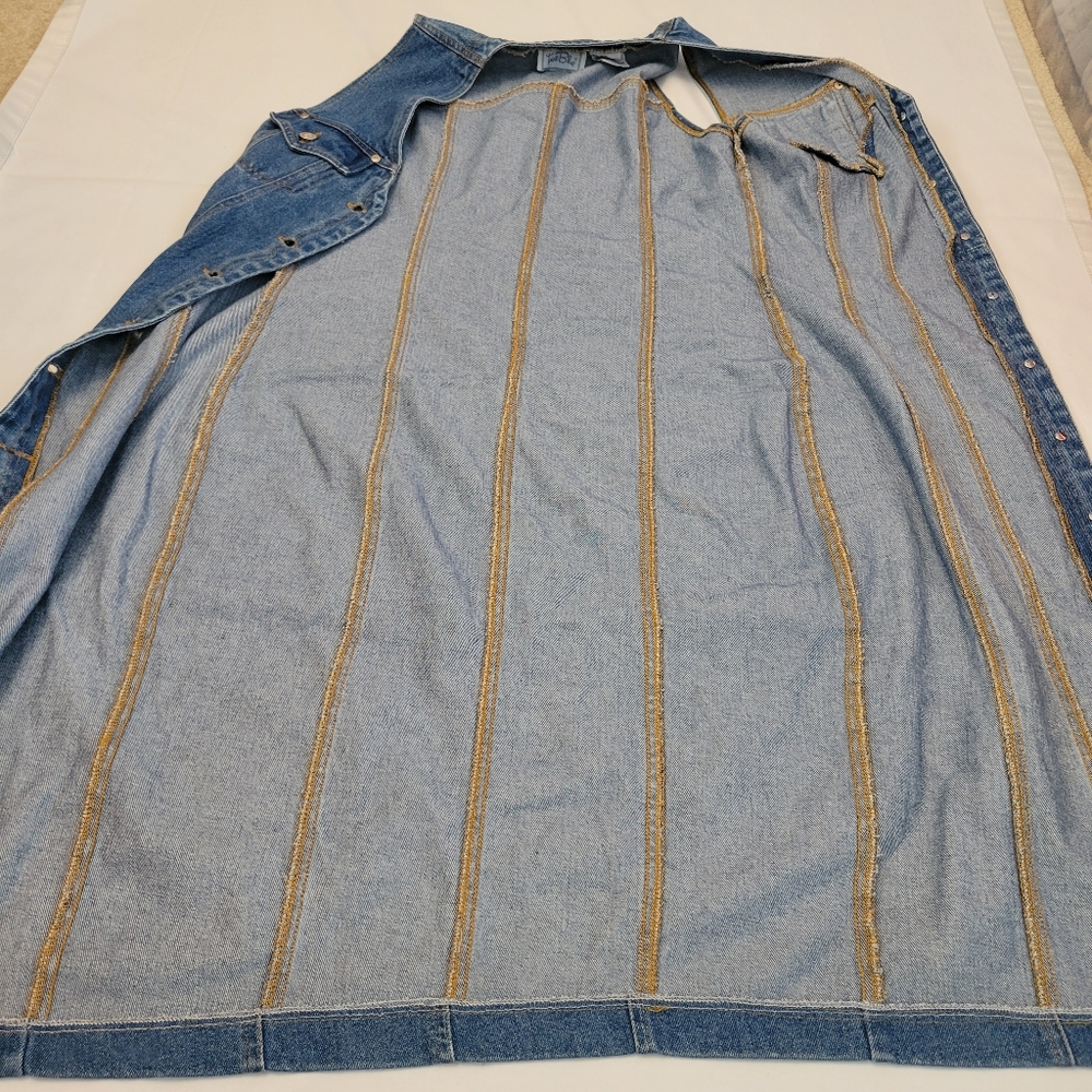 TRUE BLUE Denim Blue Jean Maxi Dress Vintage 90s y2k Western 100% Cotton Size M - Picture 8 of 15